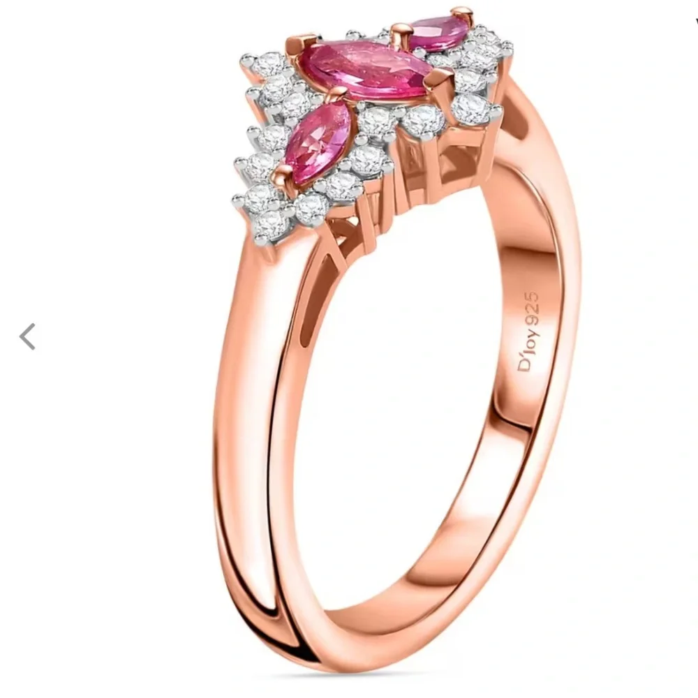 Mahenge Spinel and White Zircon Floret Sparkle Ring